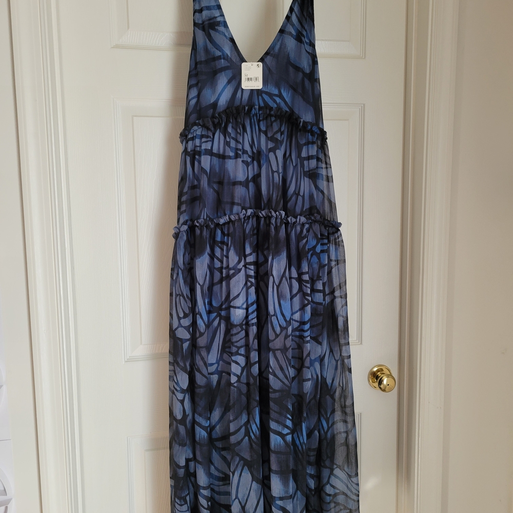 Free People Blue and Black Maxi Dress